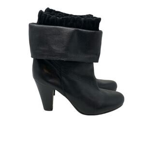 Dolce Vita Black Heeled Cuff Lined Leather Booties size 7